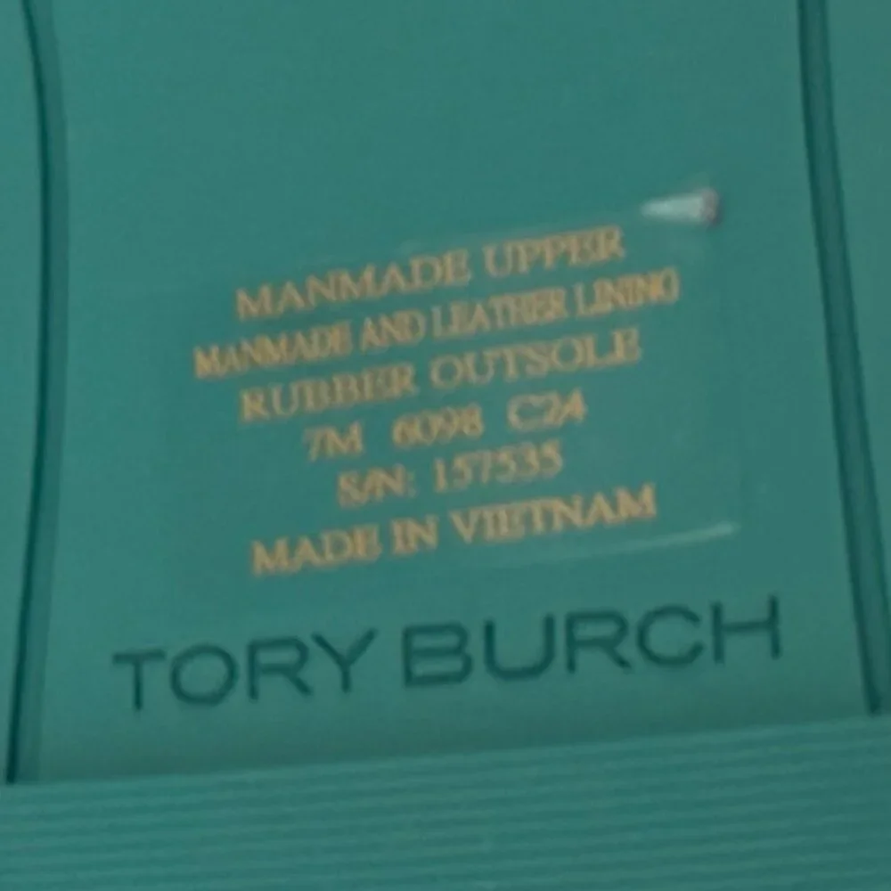 Tory Burch Miller Mirrored Metallic Sandal- Teal Color - Picture 5 of 11